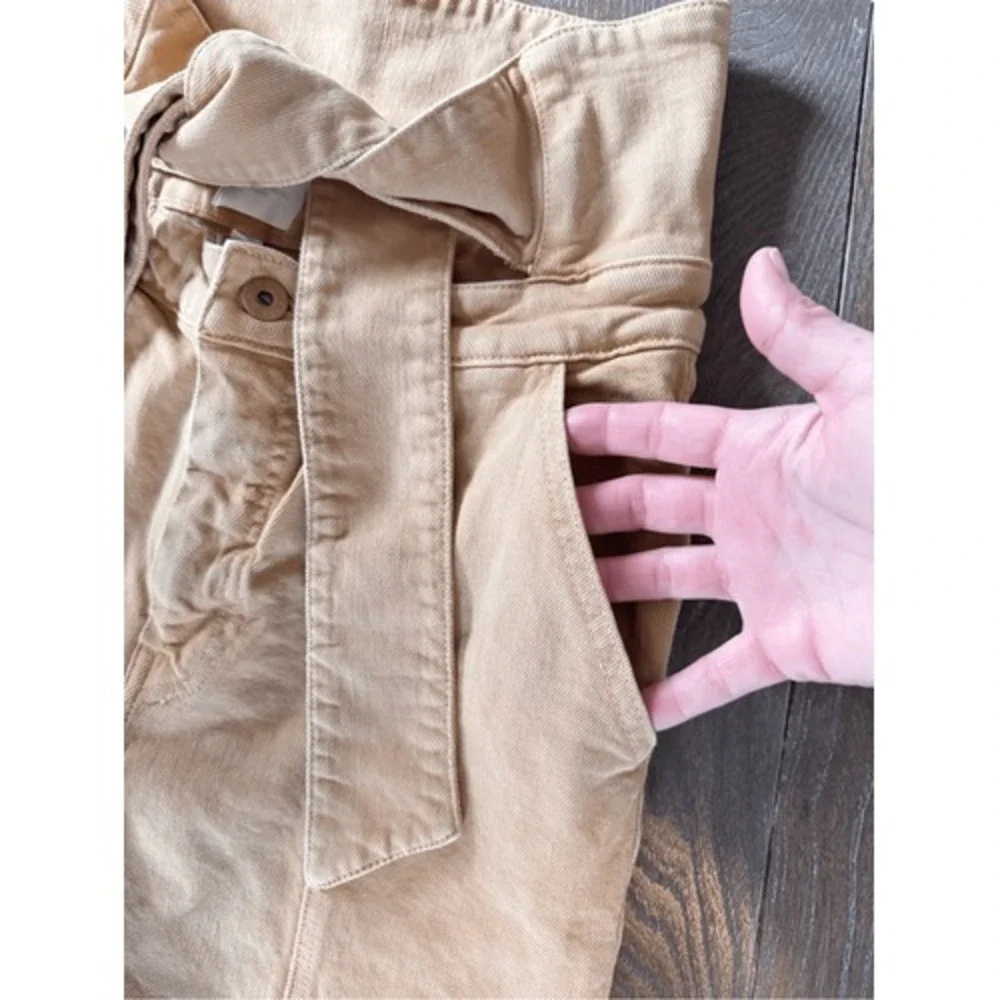 Jonathan Simkhai Standard Paperbag‎ Pants Women Tan 28 (T1)
